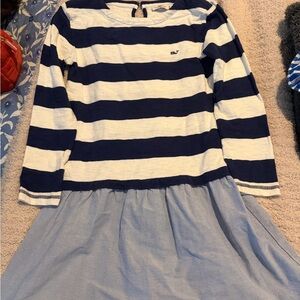 Vineyard Vines Navy and White Striped Dress